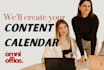 create a professional social media content calendar for you