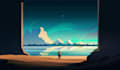 illustrate beautiful flat landscape illustration art