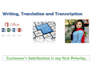do writing, translations, and transcription