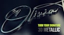turn your signature into 3d metallic silver