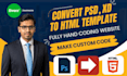 convert PSD, xd, figma, sketch to HTML with responsive