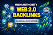 create high authority web 2 0 backlinks for SEO ranking