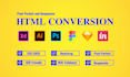 convert PSD to HTML, figma to HTML, xd to html css bootstrap responsive website