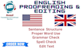 spell check, grammar check and proofread english text