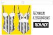 make fashion technical illustration and tech pack for you