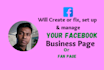 create, set up facebook business page