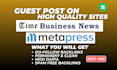 publish guest post on timebusiness news and metapress for premium backlinks