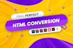 convert PSD to html, xd to html, sketch to html responsive bootstrap