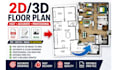 convert PDF, sketch or image to autocad floor plan dwg