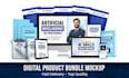 design digital product bundle mockup, ebook bundle, 3d book cover, ecover bundle