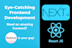 do front end web development using react, nextjs, html, css