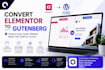 convert elementor build website to gutenberg
