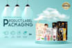design product packaging box design, label and pouch