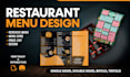 design professional restaurant flyer, trifold menu or menu card