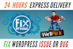 fix any wordpress errors or issues quickly and easily