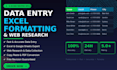 do data entry, excel formatting and web research
