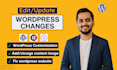 customize, update and edit wordpress website very quickly