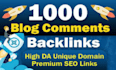 do 1000 blog comment dofollow link low obl comment