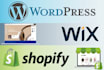 build sites in shopify wix and wordpress