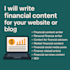write financial content for your website or blog