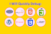 debug, fix errors in php, mysql, laravel, javascript, jquery code