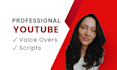 create youtube voice overs and scripts