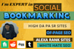 do 300 social bookmarking on high PR backlink
