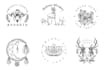 do boho and botanical hand drawn logo design