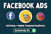 be your facebook ads campaign manager and setup fb ads