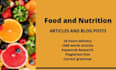 write articles and blog posts on nutrition,food and health