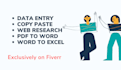 do data entry, web scraping, copy paste