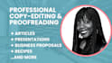 copyedit and proofread your written work, including recipes