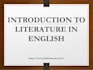 english and literature projects