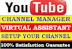 be a professional virtual assistant for youtube channel