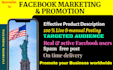do organic facebook marketing, promotion and advertising to bring USA traffic