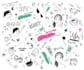 create hand drawn icons, doodle illustration