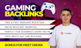 create SEO gaming and sport backlinks on games websites