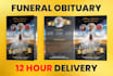 design magazine style obituary funeral program memorial card