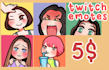 illustrate custom twitch emotes and badges for your stream