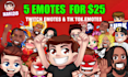 create custom twitch emotes, tik tok emotes and badges