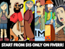 custom t shirt design with cartoon style