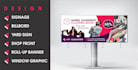 do billboard shop front rollup banner digital signage design