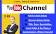 create setup and optimize your youtube channel