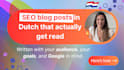 write an SEO article in dutch