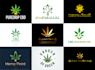 do medical marijuana hemp and cbd oil logo design