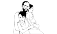 do black and white vector portrait line art illustration