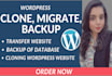migrate, transfer, clone, backup wordpress website