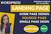 design wordpress elementor landing page or squeeze page
