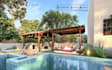 design backyard, garden, pool, patio, terrace as landscape architect