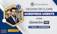 design or clone website using elementor pro in wordpress